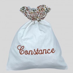 Sac Linge Blanc Broderie Lettres anglaises