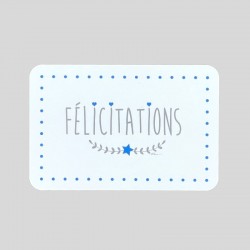 Carte Félicitations Bleu