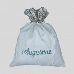 Sac Linge Blanc Broderie Lettres anglaises