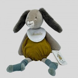 Moulin Roty Grand lapin Jaune curry brodé