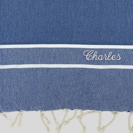 Fouta chevrons brodé