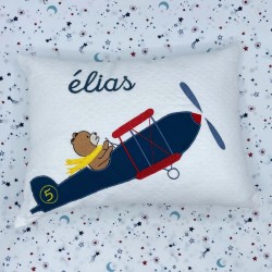 Coussin Ourson Avion