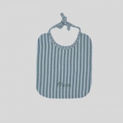Bavoir double gaze Rayures Brodé