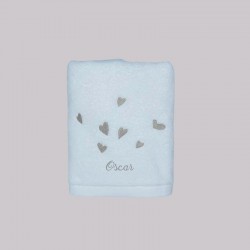 Sylvie Thiriez Serviette de toilette Petits cœurs Brodé